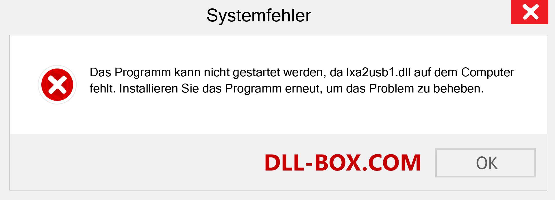 lxa2usb1.dll-Datei fehlt?. Download für Windows 7, 8, 10 - Fix lxa2usb1 dll Missing Error unter Windows, Fotos, Bildern