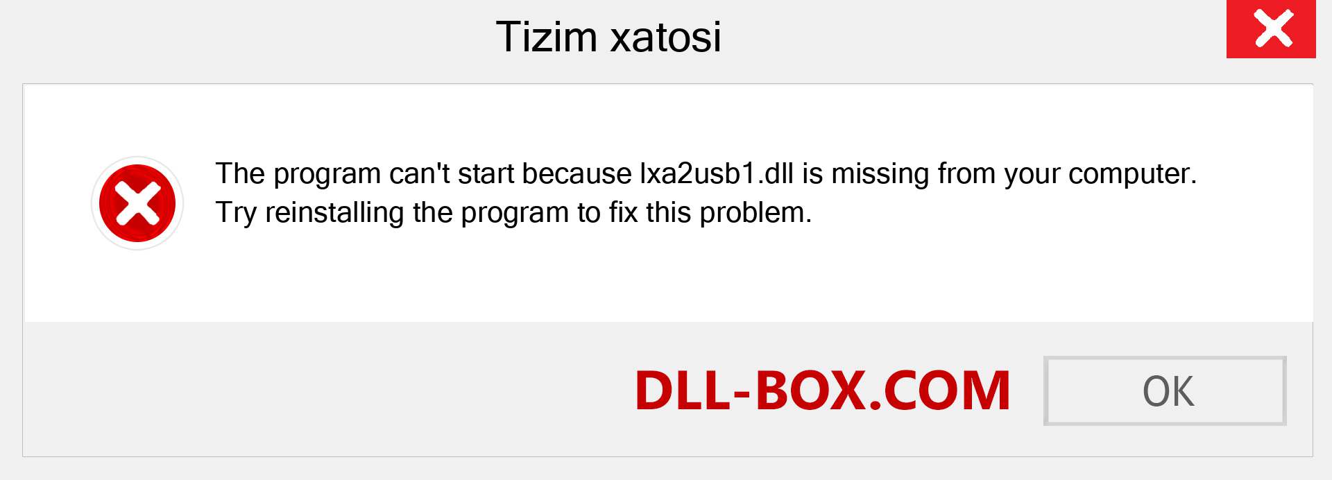 lxa2usb1.dll fayli yo'qolganmi?. Windows 7, 8, 10 uchun yuklab olish - Windowsda lxa2usb1 dll etishmayotgan xatoni tuzating, rasmlar, rasmlar